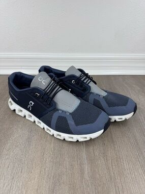 On Running Cloud 5 combo Men’s 12 Running Shoes — Navy/Gray